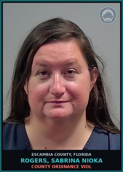 CCW arrest card for ROGERS, SABRINA NIOKA in Escambia County: COUNTY ORDINANCE VIOL