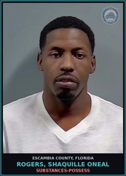CCW arrest card for ROGERS, SHAQUILLE ONEAL in Escambia County: DRUGS-POSSESS