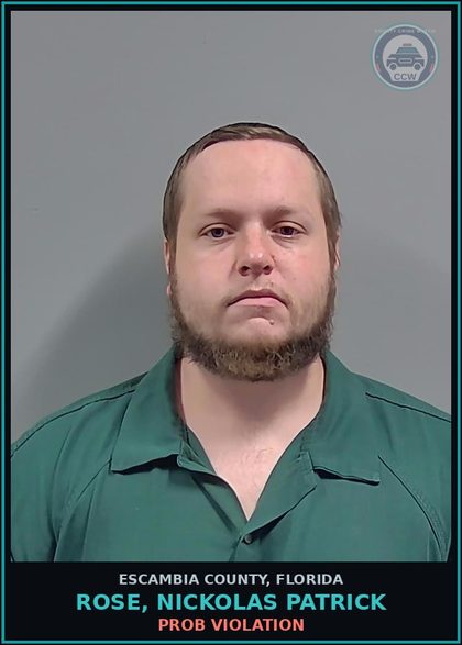 CCW arrest card for ROSE, NICKOLAS PATRICK in Escambia County: PROB VIOLATION