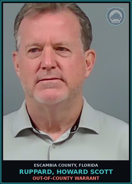 CCW arrest card for RUPPARD, HOWARD SCOTT in Escambia County: OUT-OF-COUNTY WARRANT