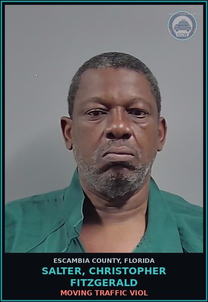 CCW arrest card for SALTER, CHRISTOPHER FITZGERALD in Escambia County: MOVING TRAFFIC VIOL