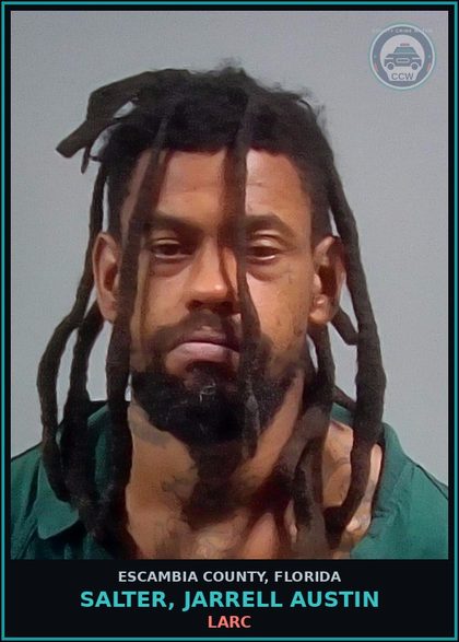 CCW arrest card for SALTER, JARRELL AUSTIN in Escambia County: LARC
