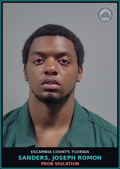 CCW arrest card for SANDERS, JOSEPH ROMON in Escambia County: PROB VIOLATION