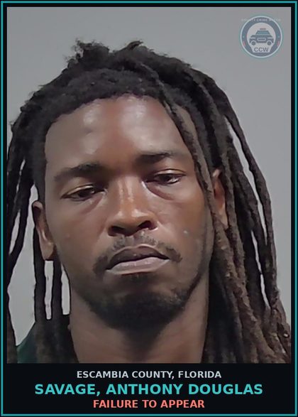CCW arrest card for SAVAGE, ANTHONY DOUGLAS in Escambia County: FAILURE TO APPEAR