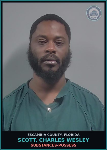 CCW arrest card for SCOTT, CHARLES WESLEY in Escambia County: DRUGS-POSSESS