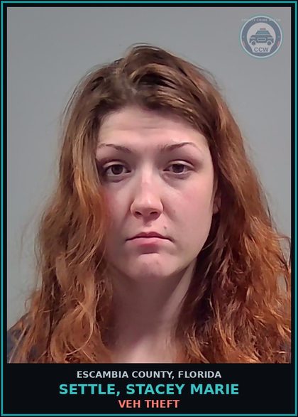 CCW arrest card for SETTLE, STACEY MARIE in Escambia County: VEH THEFT