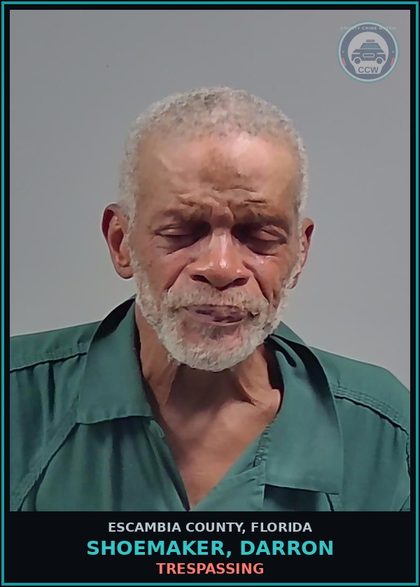CCW arrest card for SHOEMAKER, DARRON in Escambia County: TRESPASSING