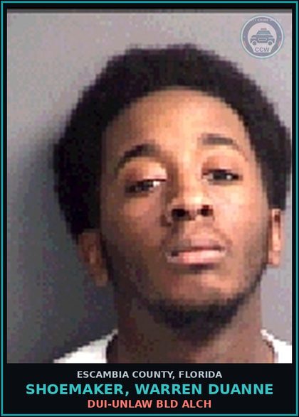 CCW arrest card for SHOEMAKER, WARREN DUANNE in Escambia County: DUI-UNLAW BLD ALCH