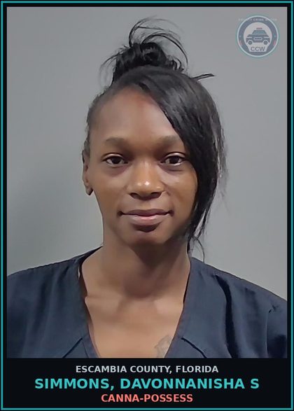 CCW arrest card for SIMMONS, DAVONNANISHA S in Escambia County: Canna-POSSESS