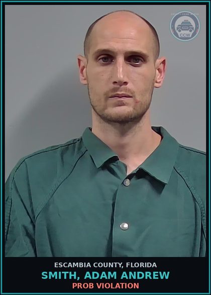 CCW arrest card for SMITH, ADAM ANDREW in Escambia County: PROB VIOLATION
