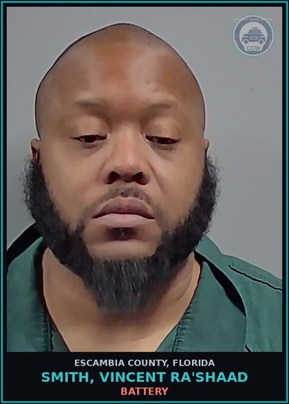 CCW arrest card for SMITH, VINCENT RA'SHAAD in Escambia County: BATTERY
