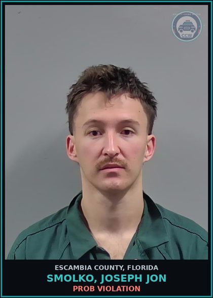 CCW arrest card for SMOLKO, JOSEPH JON in Escambia County: PROB VIOLATION