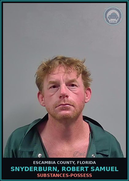 CCW arrest card for SNYDERBURN, ROBERT SAMUEL in Escambia County: DRUGS-POSSESS