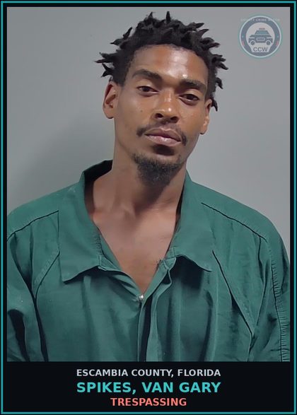 CCW arrest card for SPIKES, VAN GARY in Escambia County: TRESPASSING