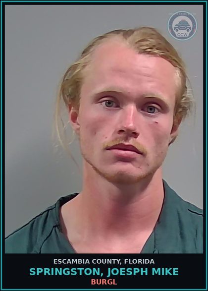 CCW arrest card for SPRINGSTON, JOESPH MIKE in Escambia County: BURGL
