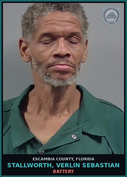 CCW arrest card for STALLWORTH, VERLIN SEBASTIAN in Escambia County: BATTERY