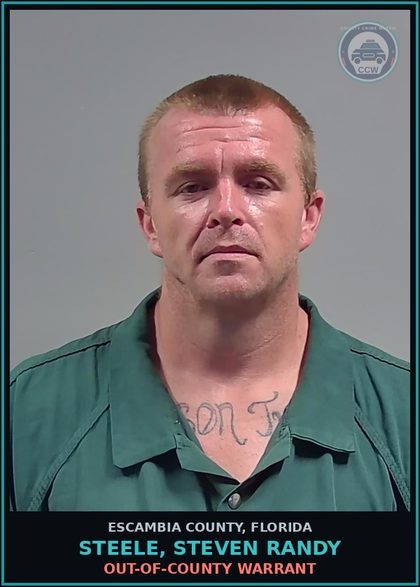 CCW arrest card for STEELE, STEVEN RANDY in Escambia County: OUT-OF-COUNTY WARRANT