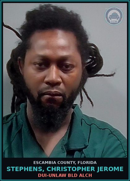 CCW arrest card for STEPHENS, CHRISTOPHER JEROME in Escambia County: DUI-UNLAW BLD ALCH