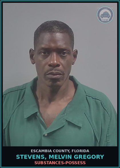 CCW arrest card for STEVENS, MELVIN GREGORY in Escambia County: DRUGS-POSSESS