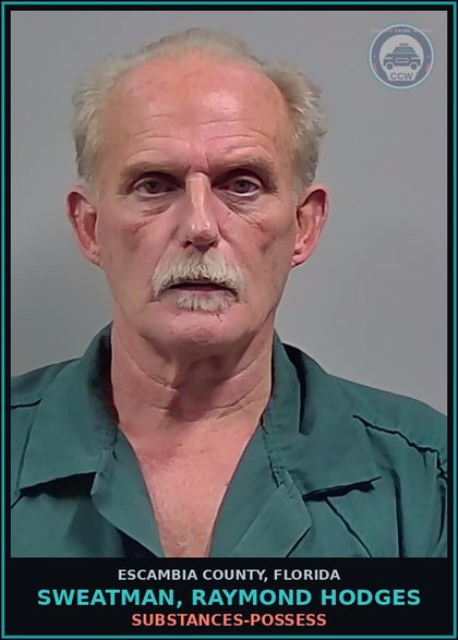 CCW arrest card for SWEATMAN, RAYMOND HODGES in Escambia County: DRUGS-POSSESS