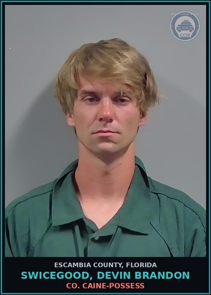 CCW arrest card for SWICEGOOD, DEVIN BRANDON in Escambia County: COCAINE-POSSESS
