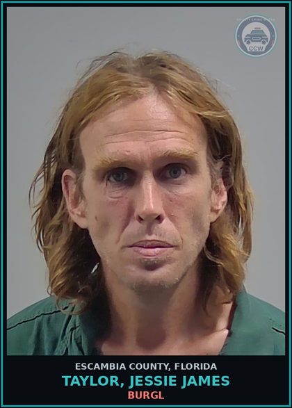 CCW arrest card for TAYLOR, JESSIE JAMES in Escambia County: BURGL