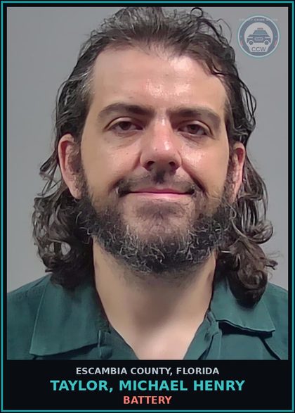 CCW arrest card for TAYLOR, MICHAEL HENRY in Escambia County: BATTERY