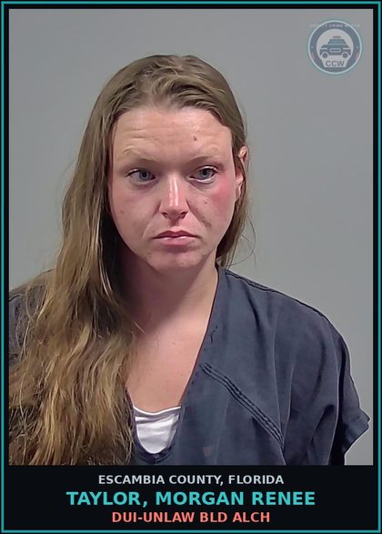CCW arrest card for TAYLOR, MORGAN RENEE in Escambia County: DUI-UNLAW BLD ALCH