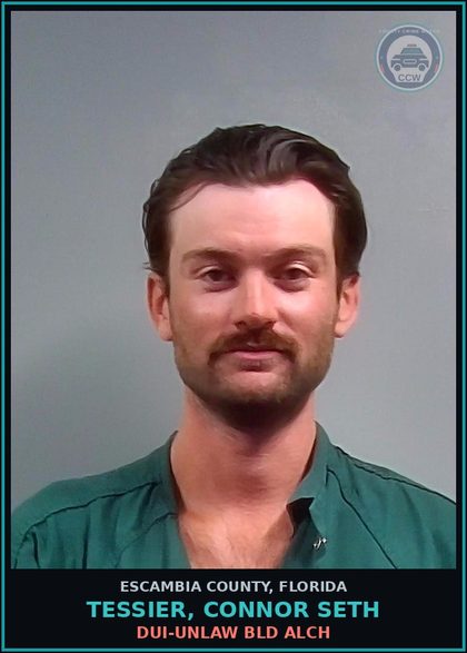 CCW arrest card for TESSIER, CONNOR SETH in Escambia County: DUI-UNLAW BLD ALCH