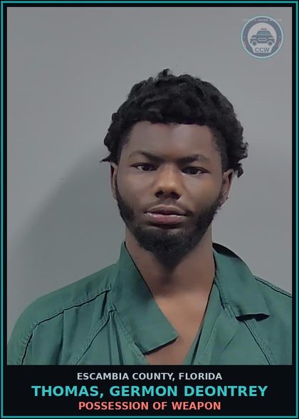 CCW arrest card for THOMAS, GERMON DEONTREY in Escambia County: Canna-POSSESS