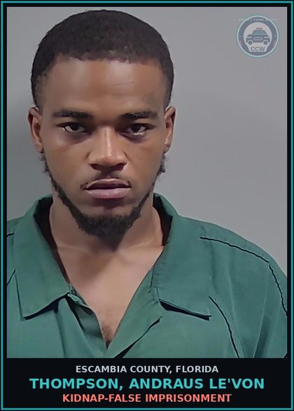 CCW arrest card for THOMPSON, ANDRAUS LE'VON in Escambia County: BATTERY