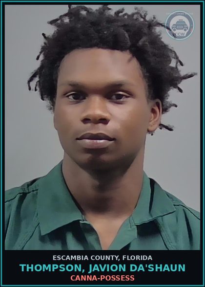 CCW arrest card for THOMPSON, JAVION DA'SHAUN in Escambia County: Canna-POSSESS
