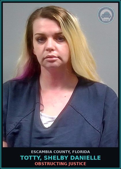 CCW arrest card for TOTTY, SHELBY DANIELLE in Escambia County: DRUGS-POSSESS