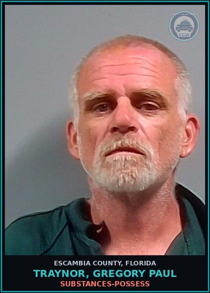 CCW arrest card for TRAYNOR, GREGORY PAUL in Escambia County: DRUGS-POSSESS