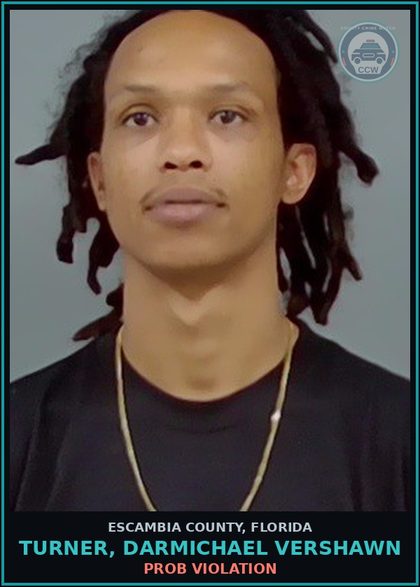 CCW arrest card for TURNER, DARMICHAEL VERSHAWN in Escambia County: PROB VIOLATION