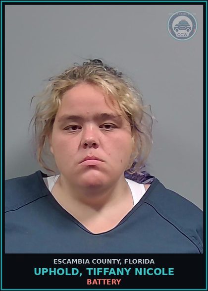 CCW arrest card for UPHOLD, TIFFANY NICOLE in Escambia County: BATTERY