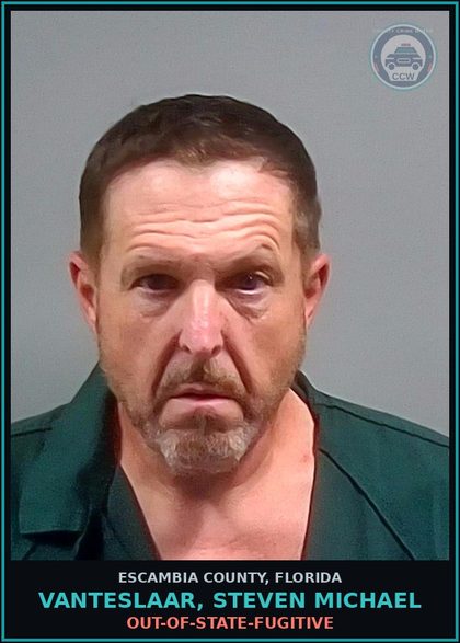 CCW arrest card for VANTESLAAR, STEVEN MICHAEL in Escambia County: OUT-OF-STATE-FUGITIVE