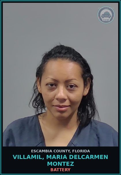 CCW arrest card for VILLAMIL, MARIA DELCARMEN MONTEZ in Escambia County: BATTERY