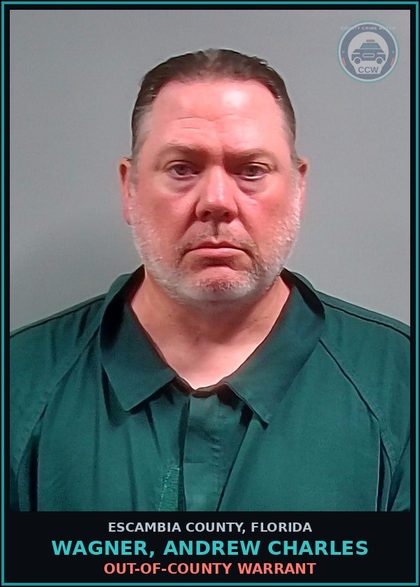 CCW arrest card for WAGNER, ANDREW CHARLES in Escambia County: OUT-OF-COUNTY WARRANT