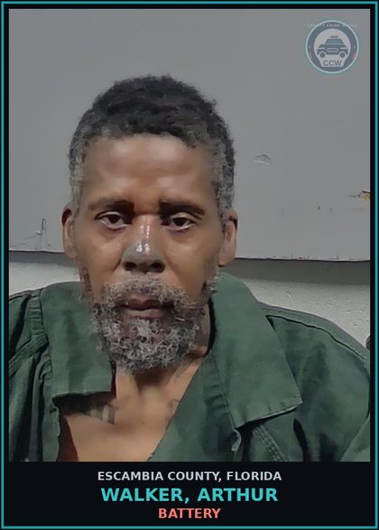 CCW arrest card for WALKER, ARTHUR in Escambia County: BATTERY