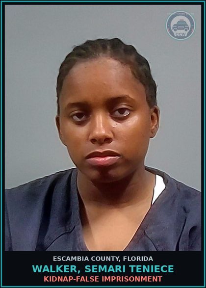 CCW arrest card for WALKER, SEMARI TENIECE in Escambia County: BATTERY