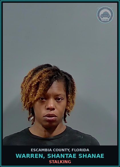 CCW arrest card for WARREN, SHANTAE SHANAE in Escambia County: STALKING
