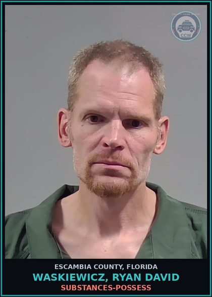 CCW arrest card for WASKIEWICZ, RYAN DAVID in Escambia County: DRUGS-POSSESS