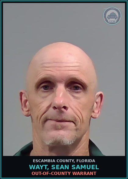 CCW arrest card for WAYT, SEAN SAMUEL in Escambia County: OUT-OF-COUNTY WARRANT