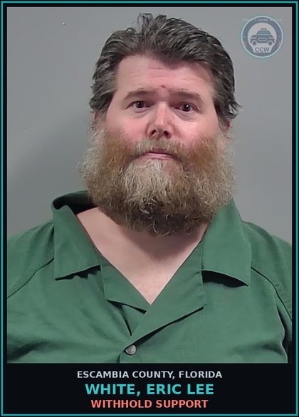CCW arrest card for WHITE, ERIC LEE in Escambia County: WITHHOLD SUPPORT