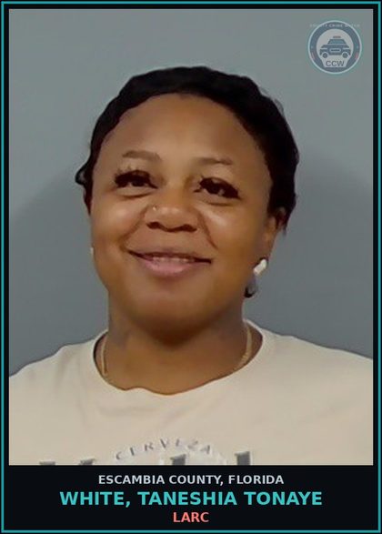 CCW arrest card for WHITE, TANESHIA TONAYE in Escambia County: LARC