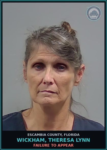 CCW arrest card for WICKHAM, THERESA LYNN in Escambia County: FAILURE TO APPEAR