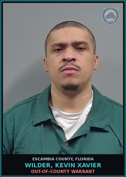 CCW arrest card for WILDER, KEVIN XAVIER in Escambia County: OUT-OF-COUNTY WARRANT