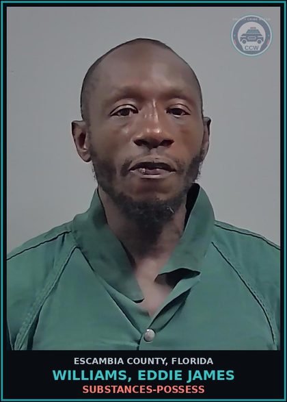 CCW arrest card for WILLIAMS, EDDIE JAMES in Escambia County: DRUGS-POSSESS