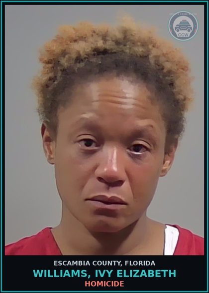CCW arrest card for WILLIAMS, IVY ELIZABETH in Escambia County: HOMICIDE